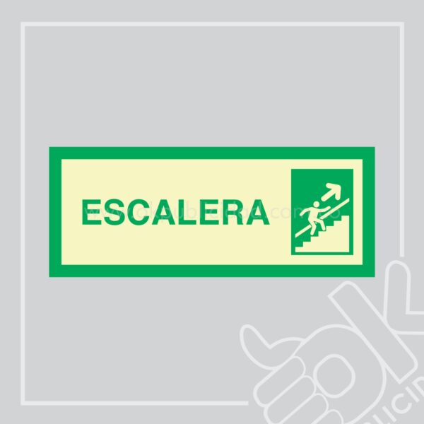 Señalizacion "Escalera Derecha" 30x12